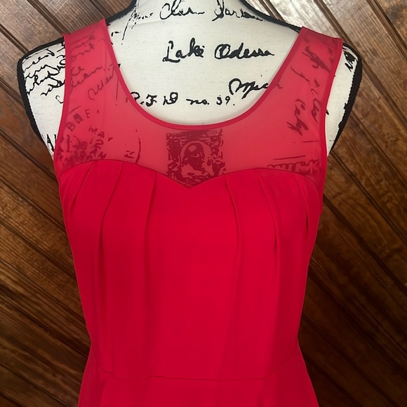 Women's Dress Open Back Midi Elequent Dress Red Size 8 - Picture 2 of 4